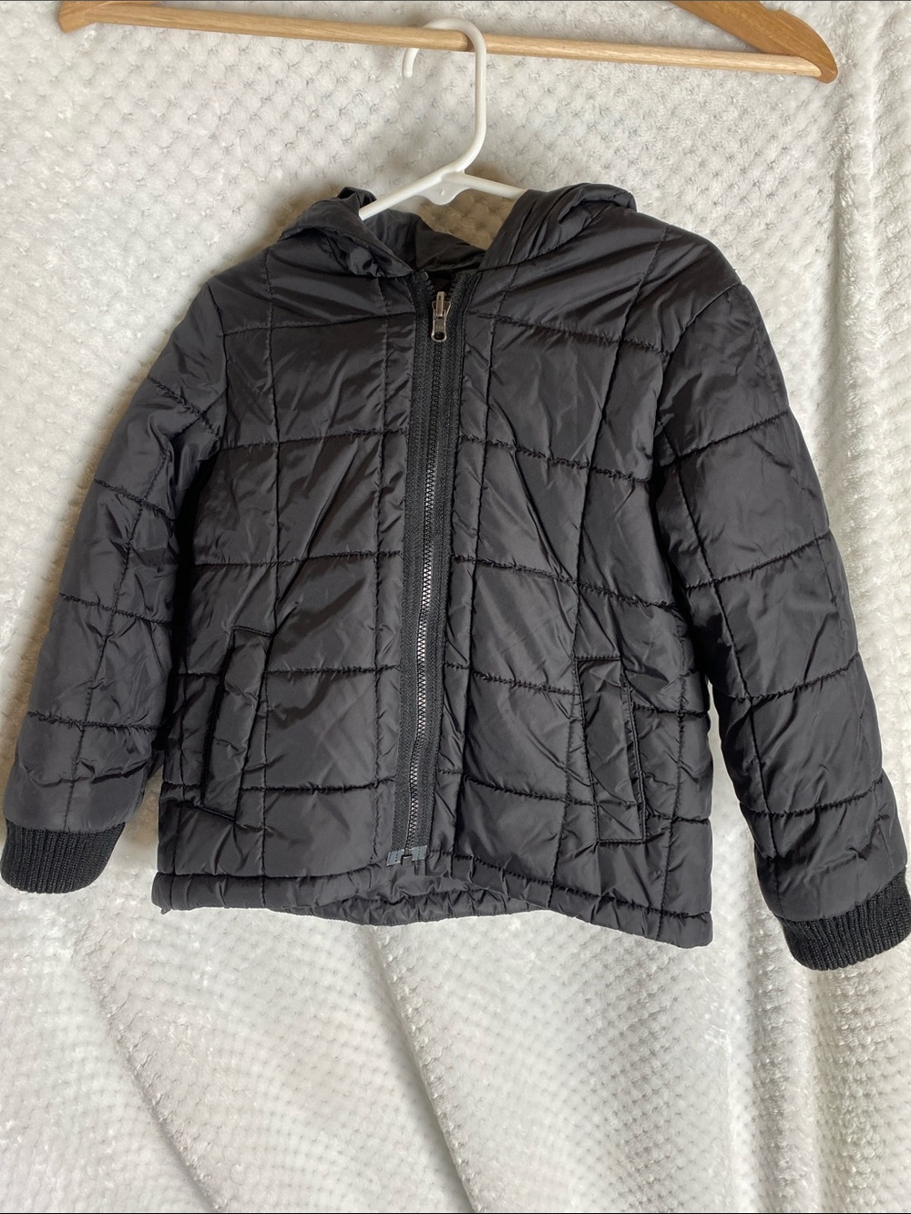 Bonpoint Black Quilted Hooded Puffer Jacket